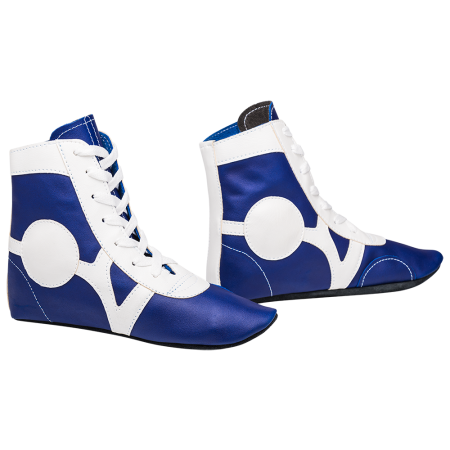 Купить Обувь для самбо SM-0102, кожа, синий Rusco в Вилюйске 