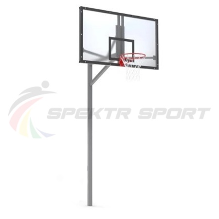 Купить Стойка баскетбольная уличная упрощенная со щитом из оргстекла, кольцом и сеткой SP D 412 в Вилюйске 
