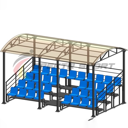 Купить Трибуна для зрителей 4 ряда на 34 места с навесом и перилами в Вилюйске 