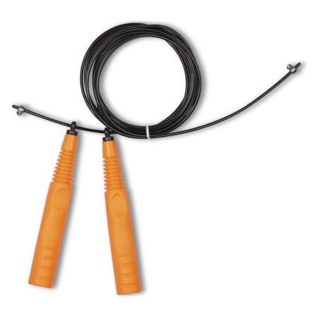Купить Скакалка высокооборотная Кроссфит стальной шнур в оплетке 2.9 м чёрно-оранжевая в Вилюйске 